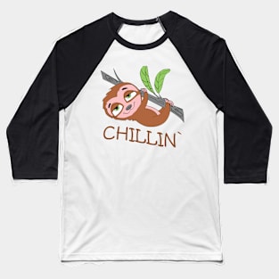 Funny Cute Chillin` Sloth Baseball T-Shirt